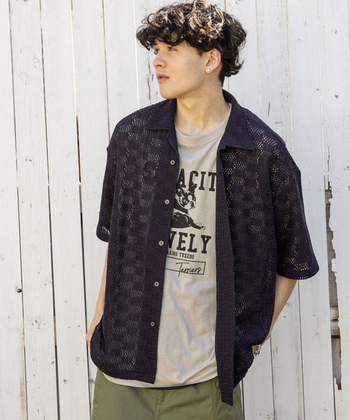 niko and...（ニコアンド）の「アソート透かしシャツ（シャツ/ブラウス・メンズ・グリーン/ネイビー/ベージュ/ライトブルー/ダークブルー/オレンジ・MEDIUM/LARGE）」の7枚目の写真