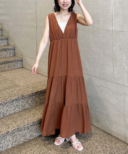 archives（アルシーヴ）の「２ｗａｙカシュクールワンピース（ワンピース・レディース・ブラック/アイボリー/グリーン/オレンジ/ブラウン・MEDIUM）」の3枚目の写真