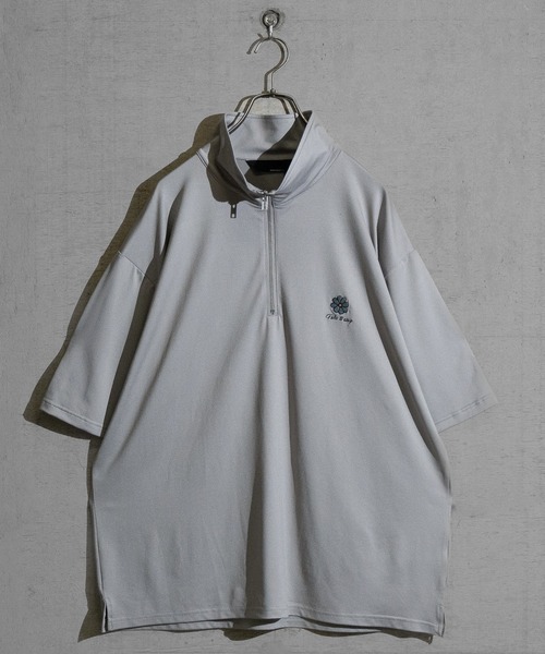 JOHN'S CLOSET(ジョンズクローゼット)の「【a】とろみジョーゼット フラワーエンブロイダリー ハーフジップ(Tシャツ/カットソー・メンズ・ブルー/グレイッシュベージュ/ブラック・MEDIUM/LARGE)」の15枚目の写真