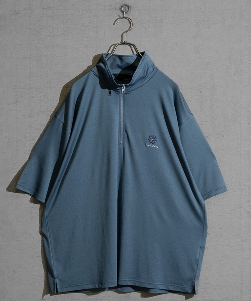 JOHN'S CLOSET(ジョンズクローゼット)の「【a】とろみジョーゼット フラワーエンブロイダリー ハーフジップ(Tシャツ/カットソー・メンズ・ブルー/グレイッシュベージュ/ブラック・MEDIUM/LARGE)」の13枚目の写真