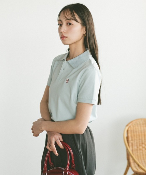 VANNIE U（ヴァニーユー）の「オーバルロゴポロシャツ（ポロシャツ・レディース・ブルー/アイボリー/ライトグレー/ベージュ/ネイビー・FREE）」の12枚目の写真