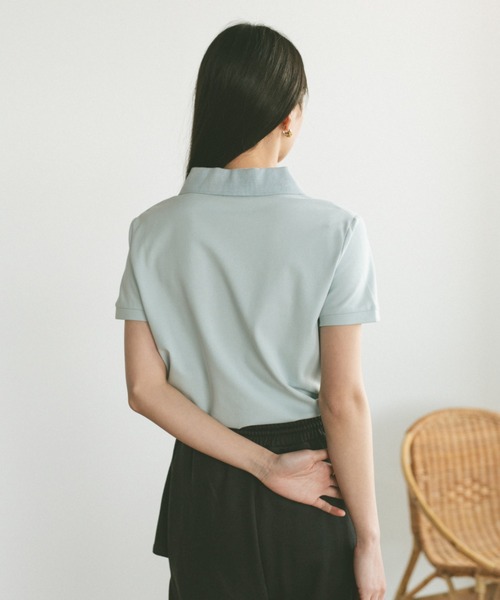 VANNIE U（ヴァニーユー）の「オーバルロゴポロシャツ（ポロシャツ・レディース・ブルー/アイボリー/ライトグレー/ベージュ/ネイビー・FREE）」の13枚目の写真