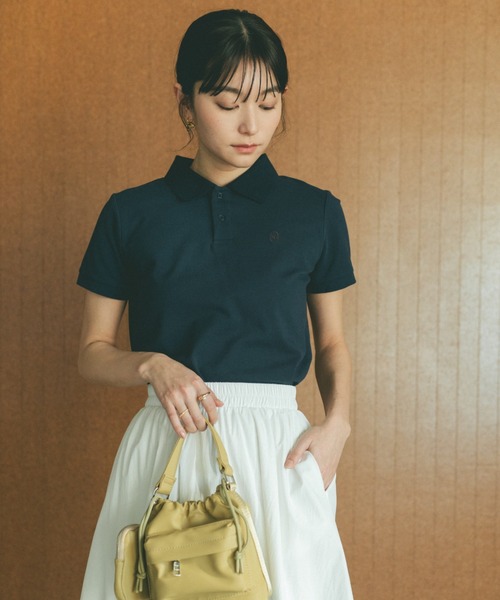 VANNIE U（ヴァニーユー）の「オーバルロゴポロシャツ（ポロシャツ・レディース・ブルー/アイボリー/ライトグレー/ベージュ/ネイビー・FREE）」の17枚目の写真