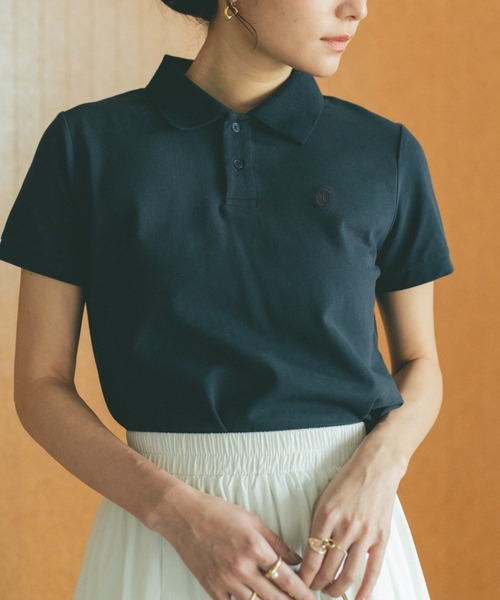 VANNIE U（ヴァニーユー）の「オーバルロゴポロシャツ（ポロシャツ・レディース・ブルー/アイボリー/ライトグレー/ベージュ/ネイビー・FREE）」の18枚目の写真