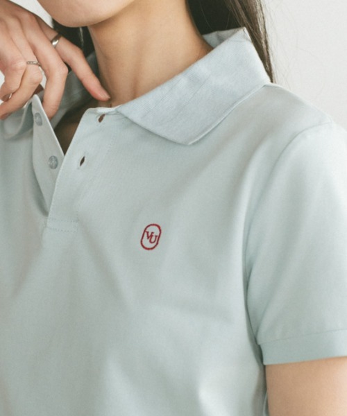 VANNIE U（ヴァニーユー）の「オーバルロゴポロシャツ（ポロシャツ・レディース・ブルー/アイボリー/ライトグレー/ベージュ/ネイビー・FREE）」の7枚目の写真