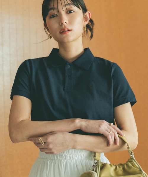 VANNIE U（ヴァニーユー）の「オーバルロゴポロシャツ（ポロシャツ・レディース・ブルー/アイボリー/ライトグレー/ベージュ/ネイビー・FREE）」の8枚目の写真