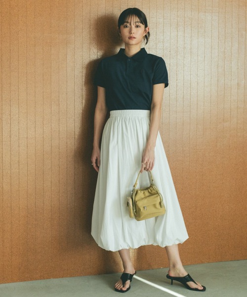 VANNIE U（ヴァニーユー）の「オーバルロゴポロシャツ（ポロシャツ・レディース・ブルー/アイボリー/ライトグレー/ベージュ/ネイビー・FREE）」の9枚目の写真