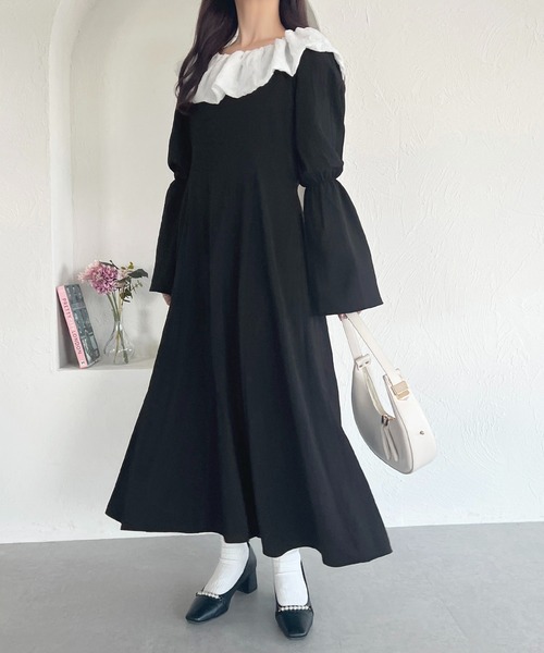 セール】French girly collection ケープデザインフレアワンピース