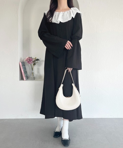 セール】French girly collection ケープデザインフレアワンピース  