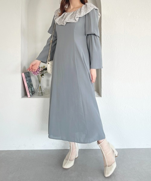 apres jour（アプレジュール）の「French girly collection ケープデザインフレアワンピース【ZOZOTOWN限定アイテム】（ワンピース・レディース・ブラック系その他/グレー系その他・フリー/X-LARGE）」の12枚目の写真
