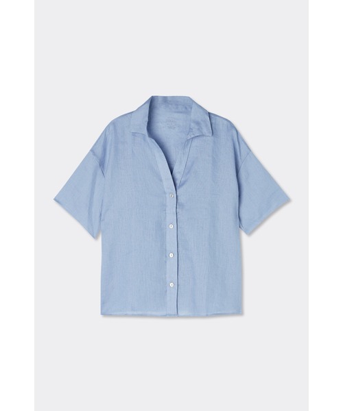Intimissimi(インティミッシミ)の「The Pure Linen リネンファブリック ショートスリーブ シャツ(Tシャツ/カットソー・レディース・ホワイト/サンドベージュ/インディゴブルー/スカイブルー/カーキ/ピンクベージュ・M/S/L)」の19枚目の写真