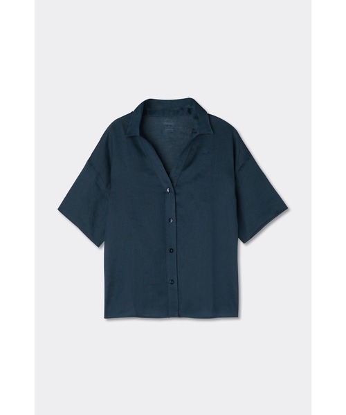 Intimissimi(インティミッシミ)の「The Pure Linen リネンファブリック ショートスリーブ シャツ(Tシャツ/カットソー・レディース・ホワイト/サンドベージュ/インディゴブルー/スカイブルー/カーキ/ピンクベージュ・M/S/L)」の14枚目の写真