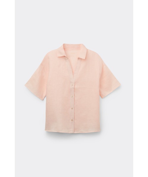 Intimissimi(インティミッシミ)の「The Pure Linen リネンファブリック ショートスリーブ シャツ(Tシャツ/カットソー・レディース・ホワイト/サンドベージュ/インディゴブルー/スカイブルー/カーキ/ピンクベージュ・M/S/L)」の9枚目の写真