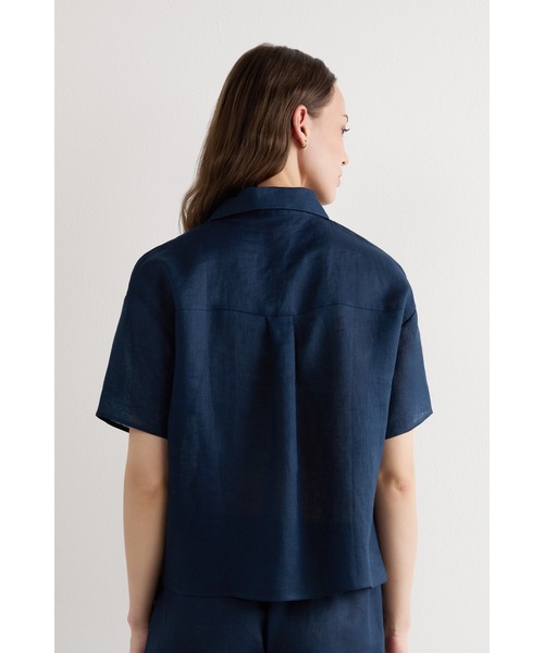 Intimissimi(インティミッシミ)の「The Pure Linen リネンファブリック ショートスリーブ シャツ(Tシャツ/カットソー・レディース・ホワイト/サンドベージュ/インディゴブルー/スカイブルー/カーキ/ピンクベージュ・M/S/L)」の15枚目の写真