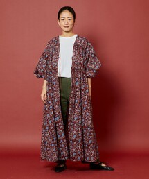 Freada/フリーダ インド前開き2WAYボタニカルギャザーワンピース Freada/フリーダ インド前開き2WAYボタニカルギャザーワンピース