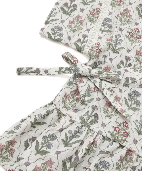 Ampersand（アンパサンド）の「総柄フリル甚平（浴衣・キッズ・クリーム/アイボリー/サックスブルー/ラベンダー・80/90/95/100/110/120/130/140）」の20枚目の写真