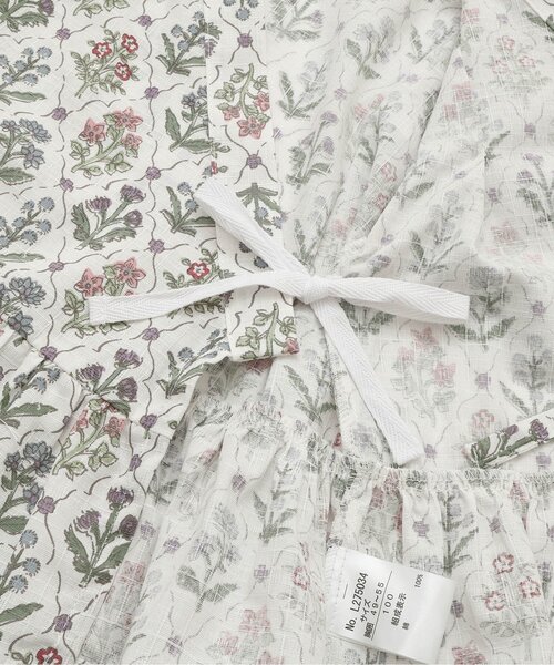 Ampersand（アンパサンド）の「総柄フリル甚平（浴衣・キッズ・クリーム/アイボリー/サックスブルー/ラベンダー・80/90/95/100/110/120/130/140）」の21枚目の写真