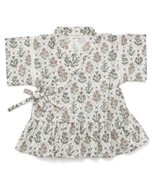 Ampersand（アンパサンド）の「総柄フリル甚平（浴衣・キッズ・クリーム/アイボリー/サックスブルー/ラベンダー・80/90/95/100/110/120/130/140）」の12枚目の写真