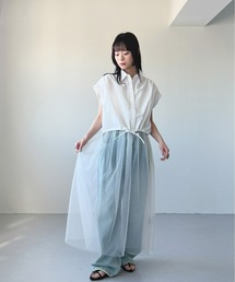 Olu.（オルドット）の「ギャザーチュールキャミソールワンピース