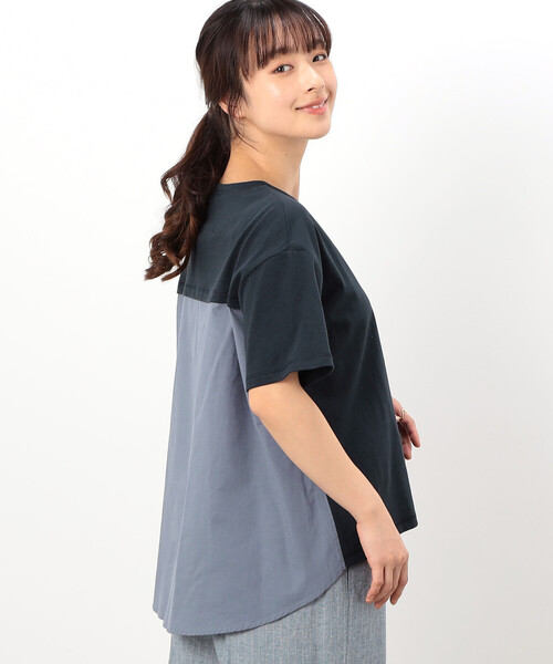 ONIGIRI（オニギリ）の「バックフレア　半袖Ｔシャツ（Tシャツ/カットソー・レディース・イエロー/カーキ/ブラウン/ネイビー/ホワイト・FREE）」の5枚目の写真