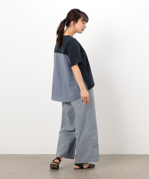 ONIGIRI（オニギリ）の「バックフレア　半袖Ｔシャツ（Tシャツ/カットソー・レディース・イエロー/カーキ/ブラウン/ネイビー/ホワイト・FREE）」の10枚目の写真