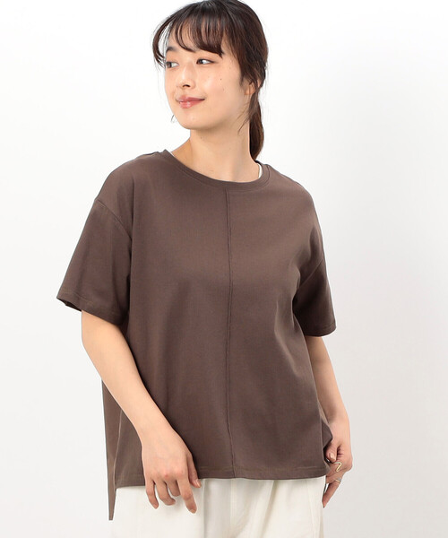 ONIGIRI（オニギリ）の「バックフレア　半袖Ｔシャツ（Tシャツ/カットソー・レディース・イエロー/カーキ/ブラウン/ネイビー/ホワイト・FREE）」の17枚目の写真