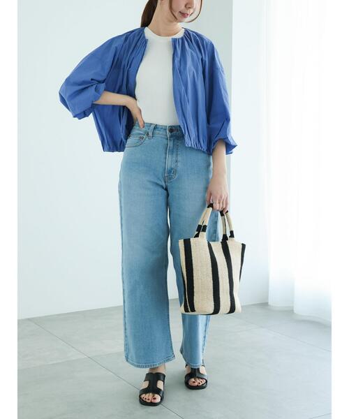 Te chichi（テチチ）の「クレープコットンギャザーブルゾン（ブルゾン・レディース・ブラック/オフホワイト/ブルー・F）」の9枚目の写真