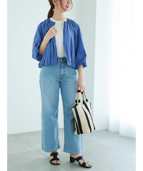 Te chichi（テチチ）の「クレープコットンギャザーブルゾン（ブルゾン・レディース・ブラック/オフホワイト/ブルー・F）」の8枚目の写真