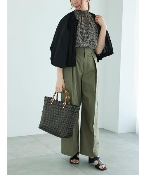 Te chichi（テチチ）の「クレープコットンギャザーブルゾン（ブルゾン・レディース・ブラック/オフホワイト/ブルー・F）」の6枚目の写真