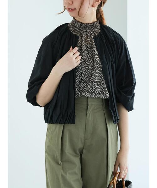 Te chichi（テチチ）の「クレープコットンギャザーブルゾン（ブルゾン・レディース・ブラック/オフホワイト/ブルー・F）」の4枚目の写真