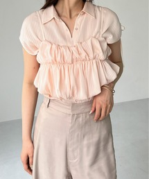 Olu. | ストライプバルーンビスチェセット(シャツ/ブラウス)