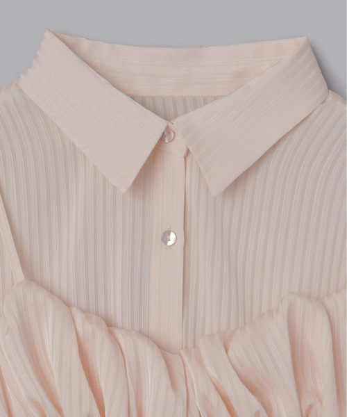 Olu.（オルドット）の「ストライプバルーンビスチェセット（シャツ/ブラウス・レディース・ブルー/ピンクベージュ・FREE）」の8枚目の写真