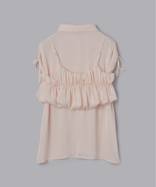 Olu.（オルドット）の「ストライプバルーンビスチェセット（シャツ/ブラウス・レディース・ブルー/ピンクベージュ・FREE）」の13枚目の写真