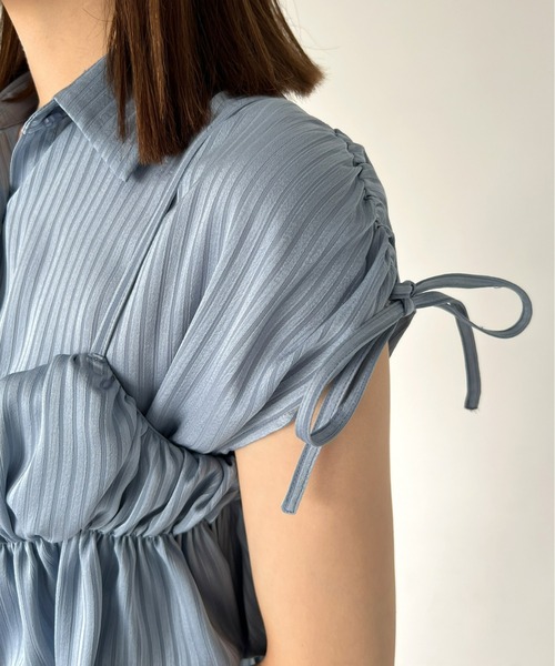 Olu.（オルドット）の「ストライプバルーンビスチェセット（シャツ/ブラウス・レディース・ブルー/ピンクベージュ・FREE）」の20枚目の写真