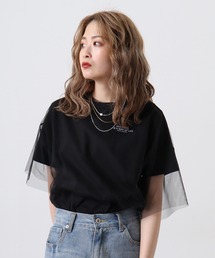 &soiree ロゴT×チュールT コンパクトアンサンブル