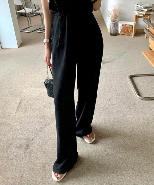 MAISON DE THERESE（メゾン ド テレーズ）の「ロープウエストワイドパンツサロペット（サロペット/オーバーオール・レディース・ブラック/グレー・M）」の7枚目の写真