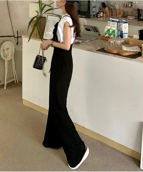 MAISON DE THERESE（メゾン ド テレーズ）の「ロープウエストワイドパンツサロペット（サロペット/オーバーオール・レディース・ブラック/グレー・M）」の6枚目の写真