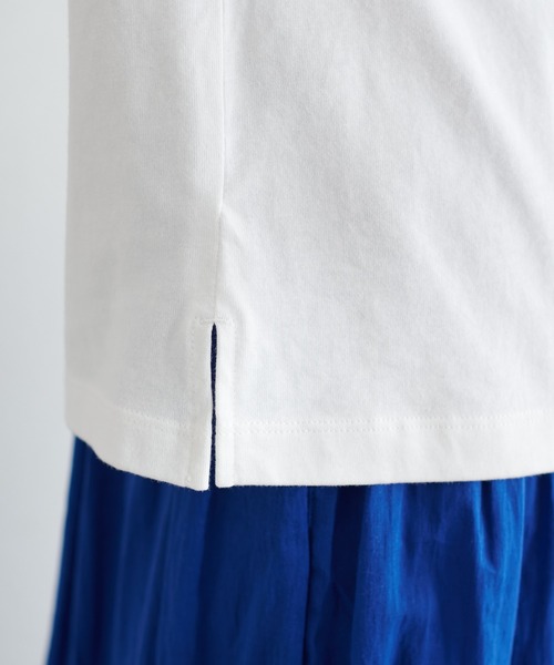 natural couture(ナチュラルクチュール)の「オーガニックコットンフレンチスリーブロゴT(Tシャツ/カットソー・レディース・ピンク/スミクロ/サックスブルー/オフホワイト・FREE)」の8枚目の写真