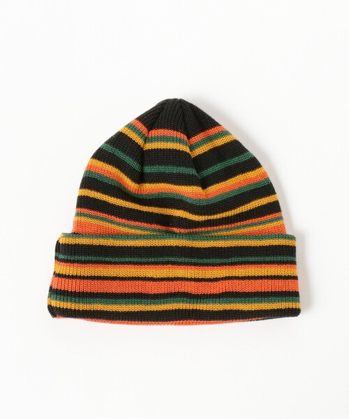 BEAMS(ビームス)の「マルチボーダー ワッチキャップ(ニットキャップ/ビーニー・メンズ・ダークブラウン/ブラック/ベージュ・ONE SIZE)」の4枚目の写真