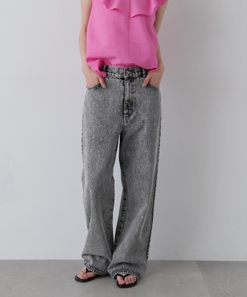 N.(N. Natural Beauty Basic)(エヌエヌナチュラルビューティーベーシック)の「◆ワイドストレートデニムパンツ(デニムパンツ・レディース・グレー/ブラック・SMALL/MEDIUM)」の2枚目の写真