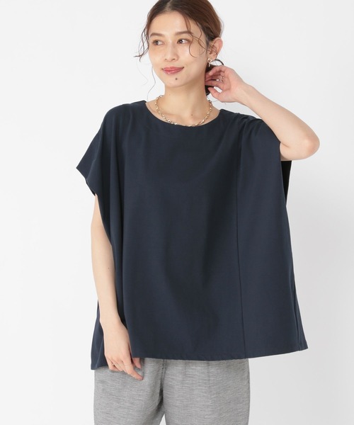 studio CLIP(スタディオクリップ)の「さらさらひんやりAラインプルオーバー(Tシャツ/カットソー・レディース・サンドグレー/スモーク/ピンク/ネイビー・FREE)」の3枚目の写真