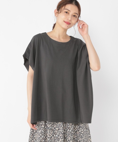 studio CLIP(スタディオクリップ)の「さらさらひんやりAラインプルオーバー(Tシャツ/カットソー・レディース・サンドグレー/スモーク/ピンク/ネイビー・FREE)」の4枚目の写真