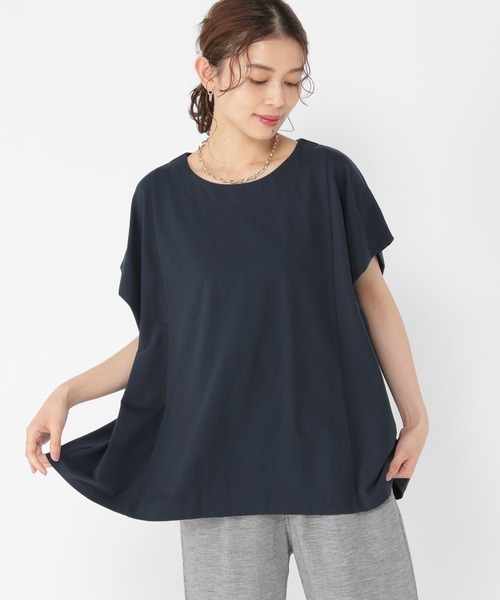 studio CLIP(スタディオクリップ)の「さらさらひんやりAラインプルオーバー(Tシャツ/カットソー・レディース・サンドグレー/スモーク/ピンク/ネイビー・FREE)」の8枚目の写真