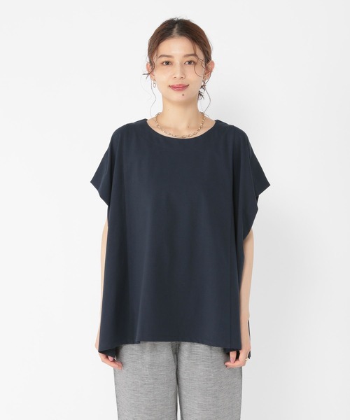 studio CLIP(スタディオクリップ)の「さらさらひんやりAラインプルオーバー(Tシャツ/カットソー・レディース・サンドグレー/スモーク/ピンク/ネイビー・FREE)」の9枚目の写真