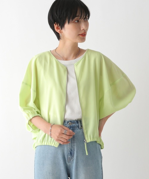 LEPSIM(レプシィム)の「ZIPコンパクトブラウス 116421(シャツ/ブラウス・レディース・ライム/ブラック/オフホワイト・FREE)」の3枚目の写真