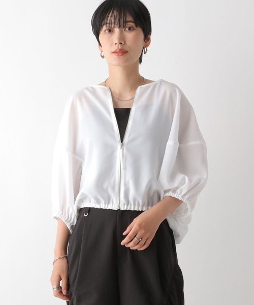 LEPSIM(レプシィム)の「ZIPコンパクトブラウス 116421(シャツ/ブラウス・レディース・ライム/ブラック/オフホワイト・FREE)」の10枚目の写真