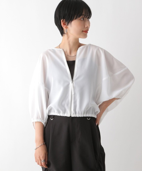 LEPSIM(レプシィム)の「ZIPコンパクトブラウス 116421(シャツ/ブラウス・レディース・ライム/ブラック/オフホワイト・FREE)」の9枚目の写真