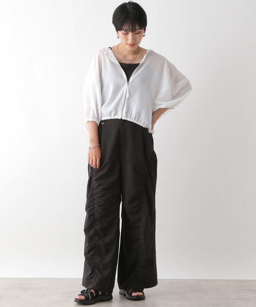 LEPSIM(レプシィム)の「ZIPコンパクトブラウス 116421(シャツ/ブラウス・レディース・ライム/ブラック/オフホワイト・FREE)」の6枚目の写真