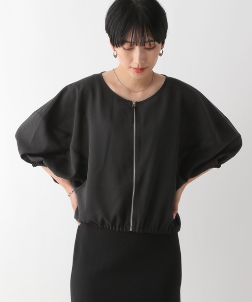 LEPSIM(レプシィム)の「ZIPコンパクトブラウス 116421(シャツ/ブラウス・レディース・ライム/ブラック/オフホワイト・FREE)」の4枚目の写真