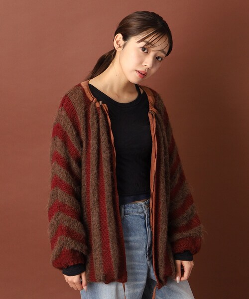 muller of yoshiokubo(ミュラーオブヨシオクボ)の「muller of yoshiokubo(ミュラーオブヨシオクボ)LATTICE MOHAIR BLOUSON ニット(ニット/セーター・レディース・ブラウン系・00)」の3枚目の写真